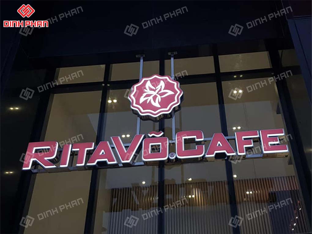 Bảng hiệu mica hút nổi quán cafe Rita Võ