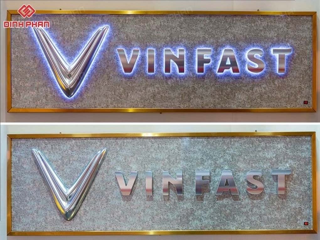 Xi mạ logo Vinfast 