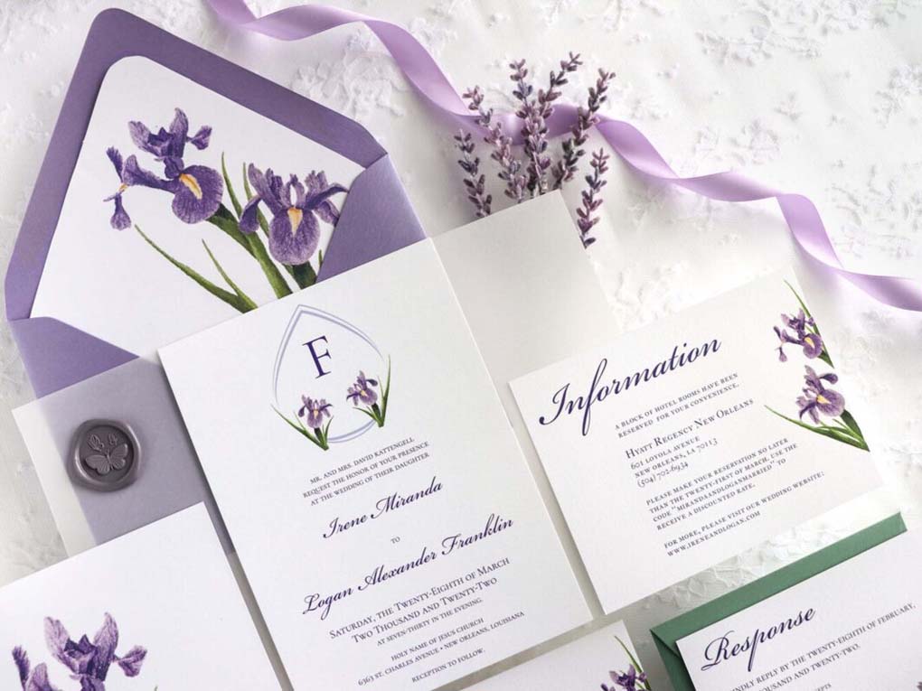 Thiệp mời đám cưới phong cách Provence