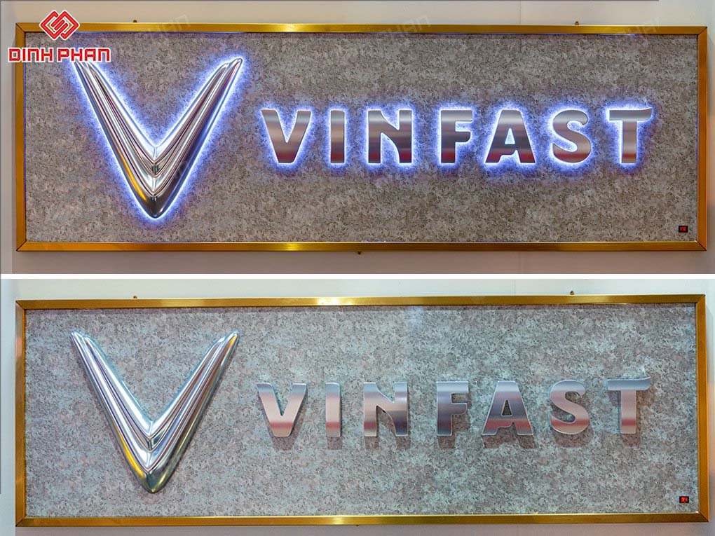 Logo Vinfast mạ crom