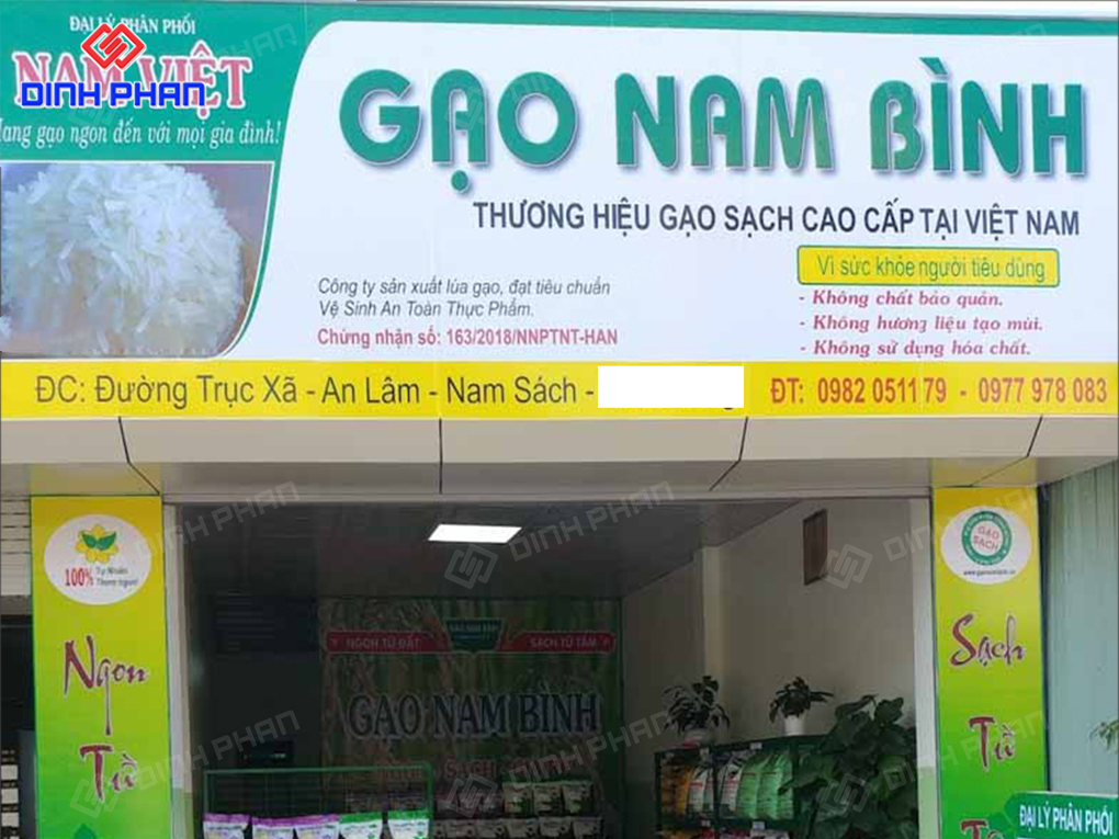 Biển hiệu đại lý gạo chữ nổi