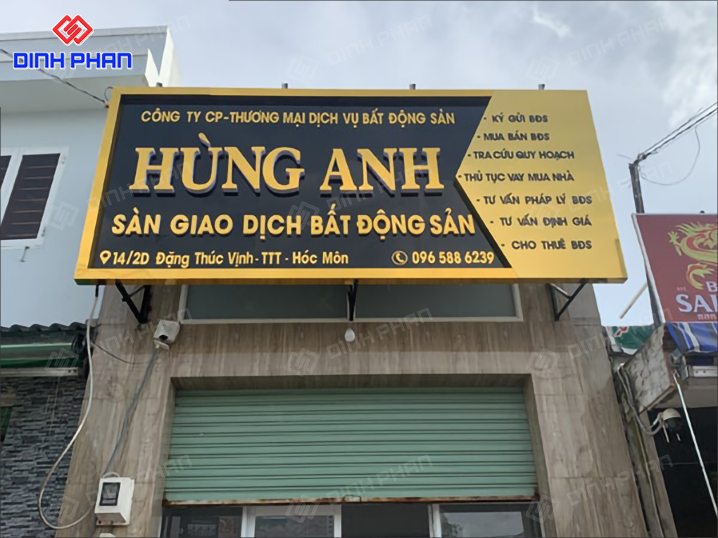 Biển hiệu bất động sản chữ nổi