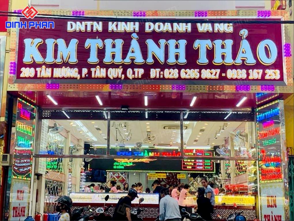 Biển hiệu tiệm vàng chữ nổi