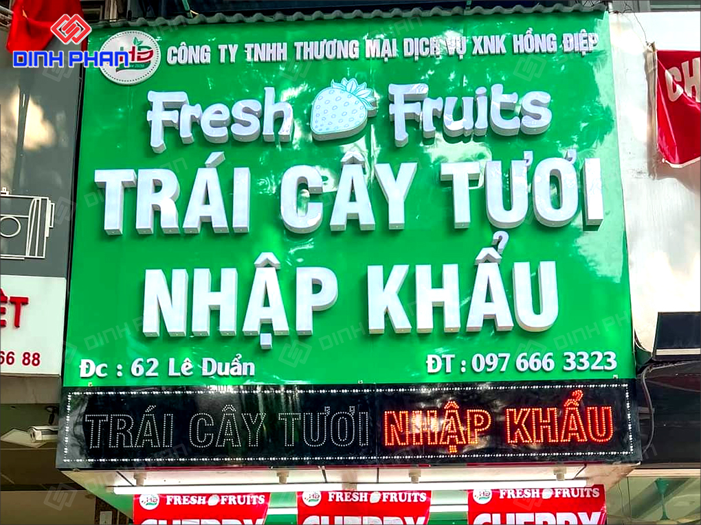 Bảng hiệu quảng cáo shop hoa quả