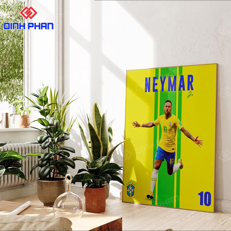 Tranh tráng gương Neymar JR 70x50 dọc