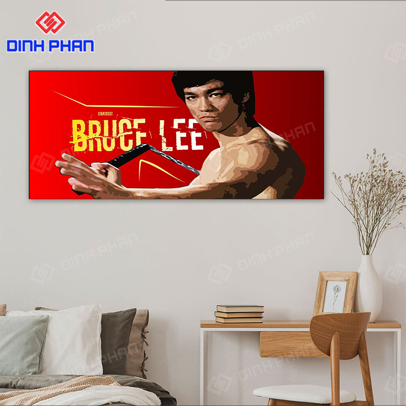 tranh tráng gương Bruce Lee 80X40