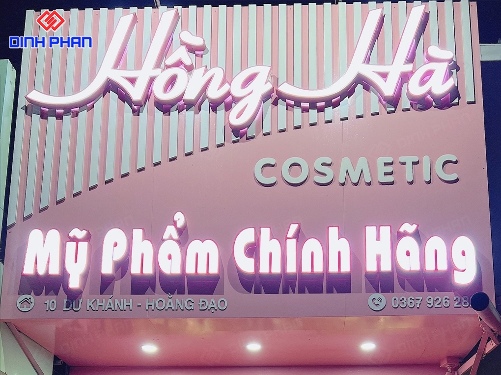 Bảng hiệu chữ nổi mặt mica phát sáng