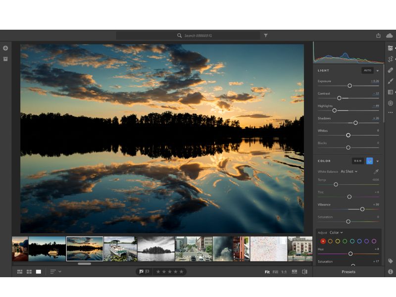 Giao diện của Adobe Lightroom 2017
