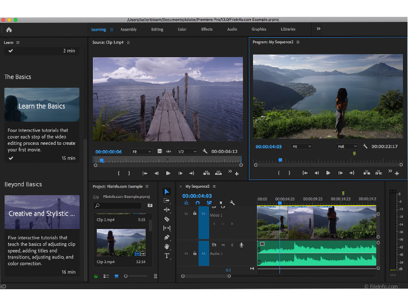 Giao diện của Adobe Premiere Pro CC 2019