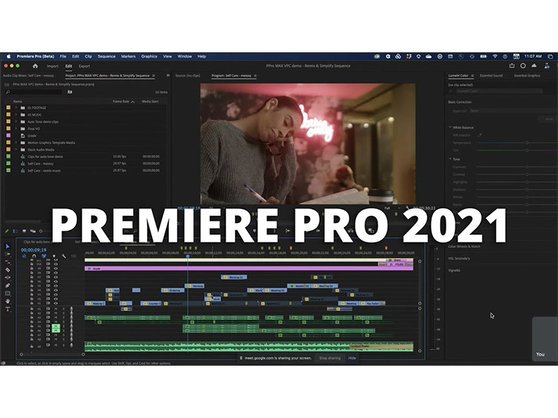 Giao diện của Adobe Premiere Pro CC 2021