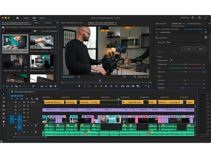 Giao diện của Adobe Premiere Pro CC 2023