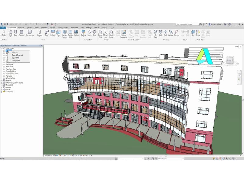 Giao diện của Autodesk Revit 2018 