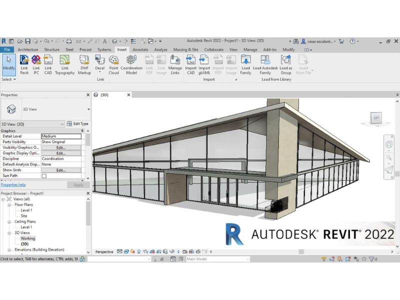 Giao diện của Autodesk Revit 2022