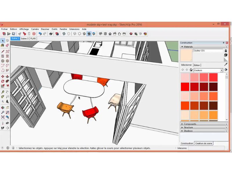 Giao diện của SketchUp 2016