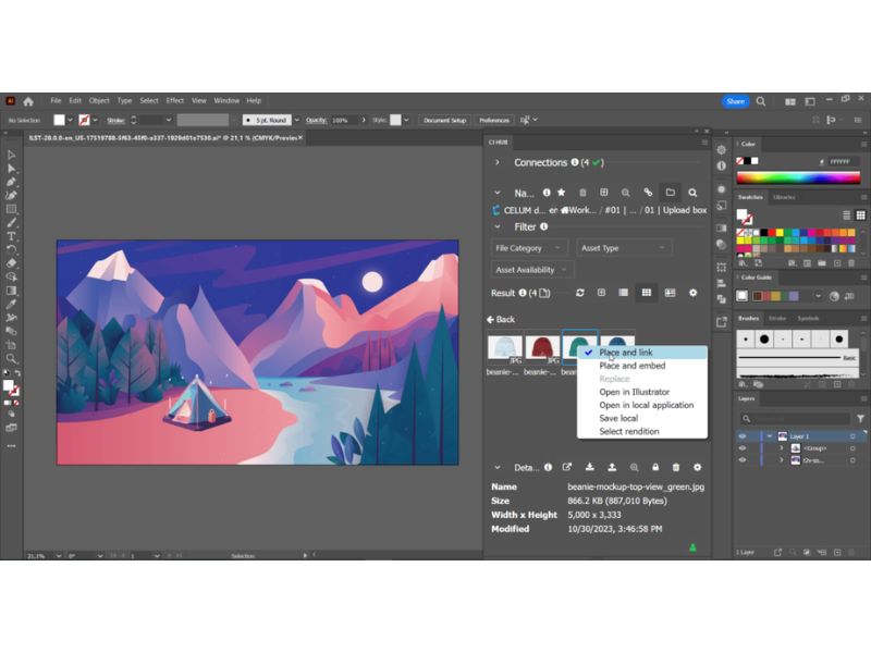 Giao diện của Adobe Illustrator CC 2019