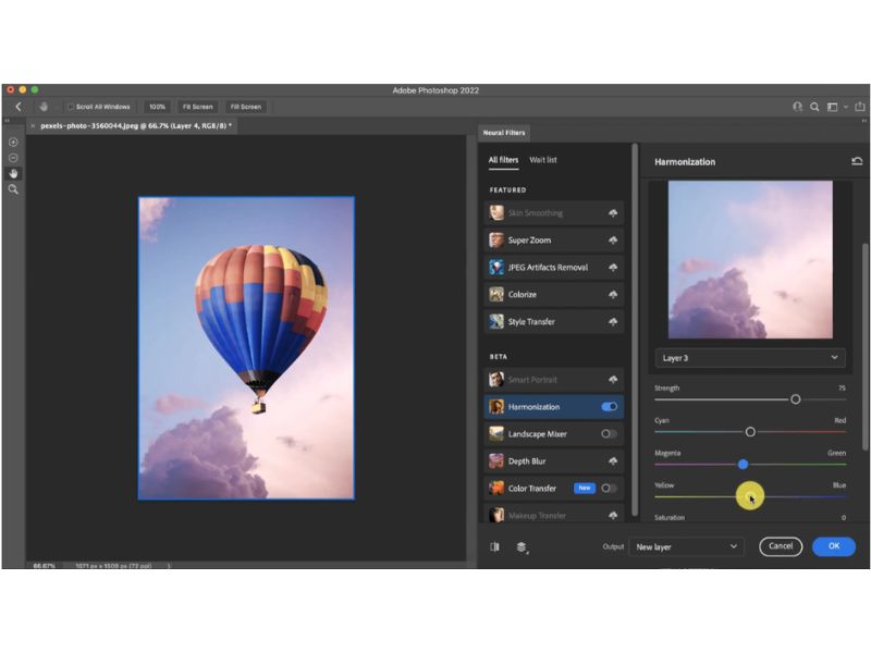 Giao diện của Adobe Illustrator CC 2022