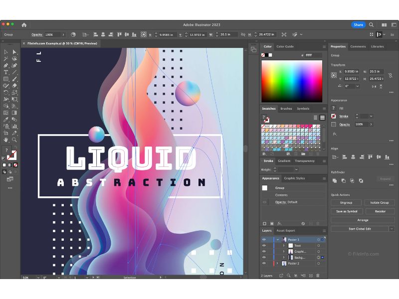 Giao diện của Adobe Illustrator CC 2023