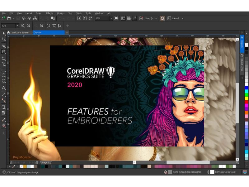 Giao diện của Corel Draw 2020 