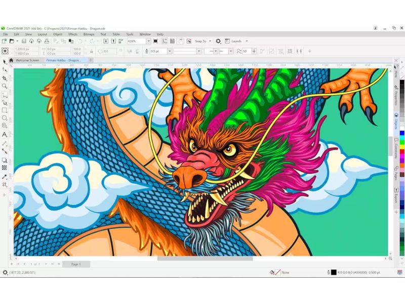Giao diện của Corel Draw 2022