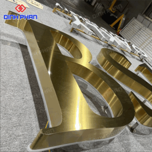 Chữ inox đế mica