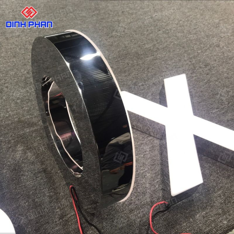 Chữ inox mặt mica