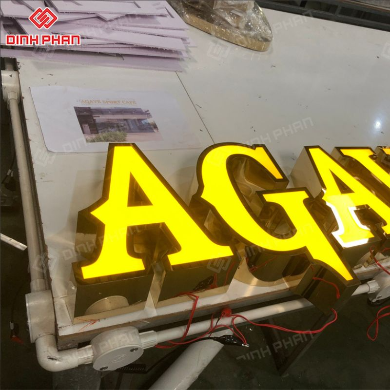 Gia công chữ inox mặt mica