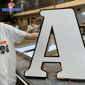 Chữ inox mặt mica