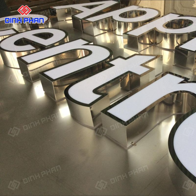 Gia công chữ inox sáng mặt