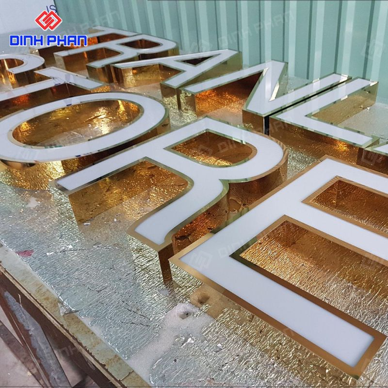 Chữ inox sáng mặt