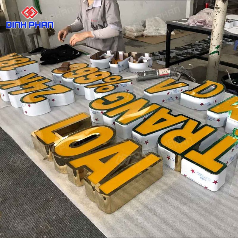 Chữ inox sáng mặt