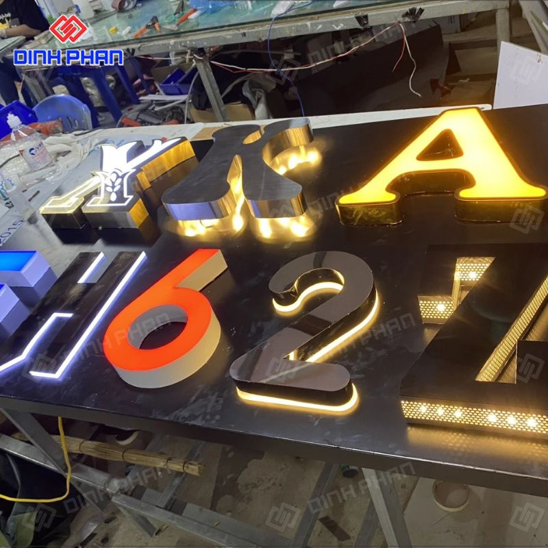 Chữ inox sáng mặt