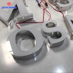 Chữ inox trắng mờ