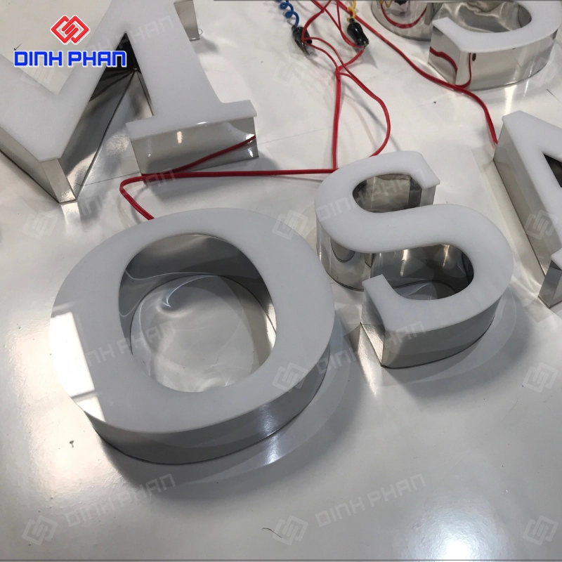 Chữ inox trắng mờ