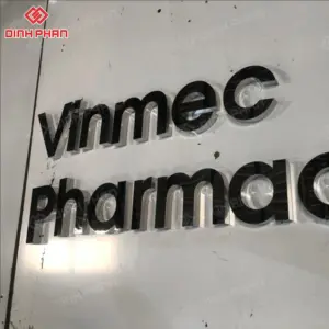 Chữ inox trắng mờ