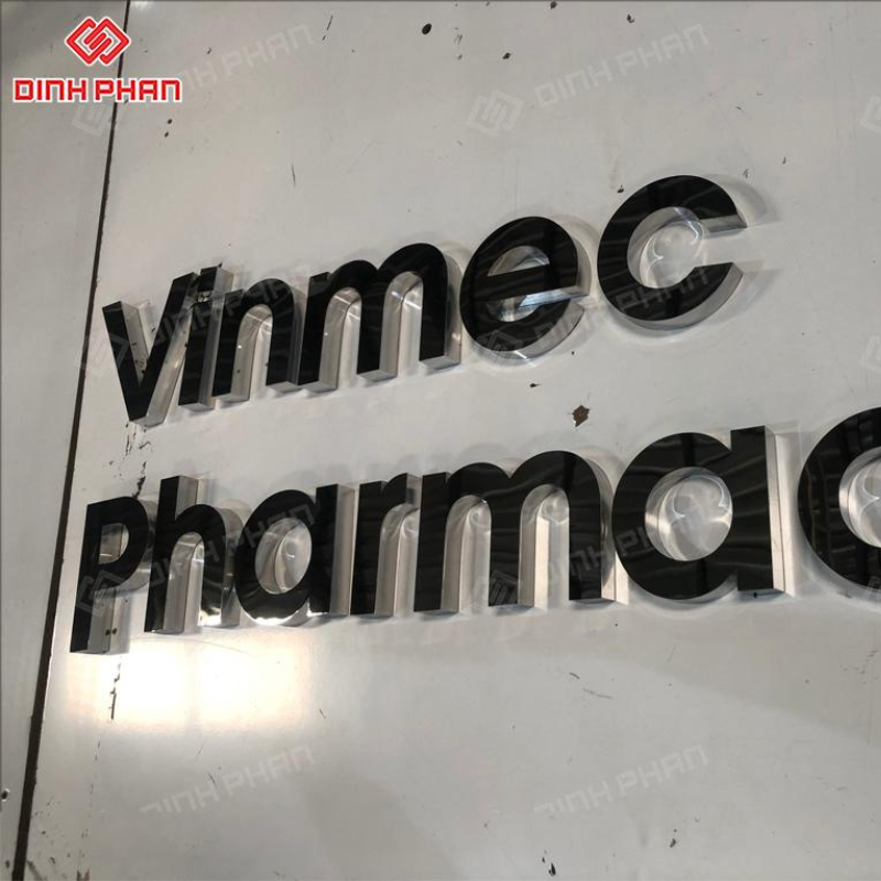 Chữ inox trắng mờ