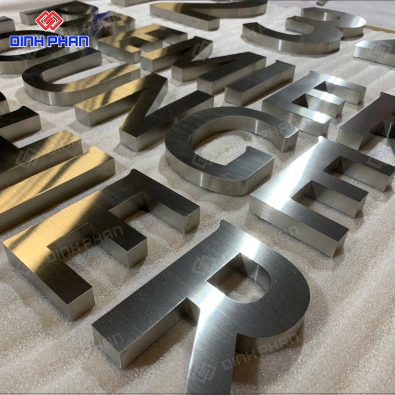 Chữ inox trắng mờ