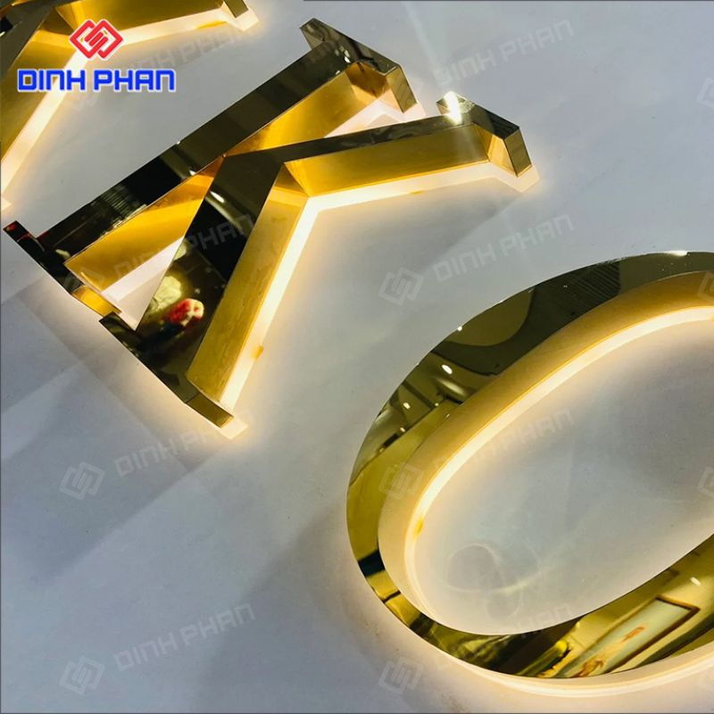 Chữ inox vàng gương