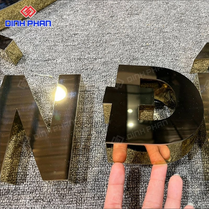 Chữ inox vàng gương