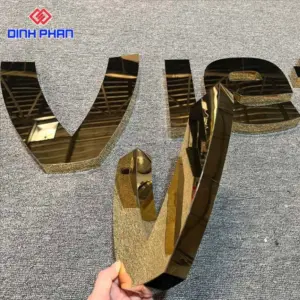 Báo giá dịch vụ gia công chữ inox vàng gương