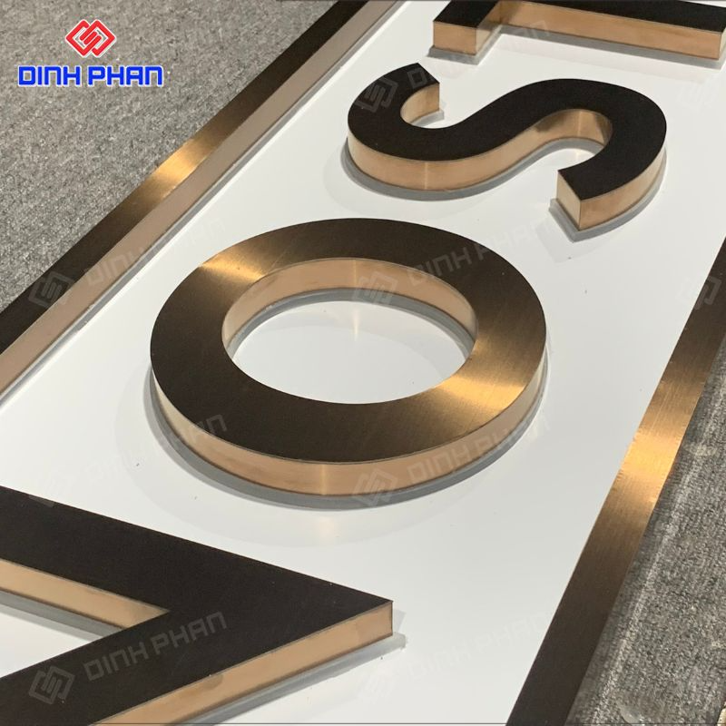 Chữ inox vàng xước