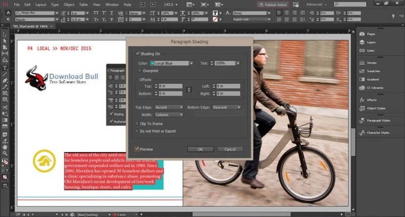 Giao diện của Adobe InDesign CC 2023