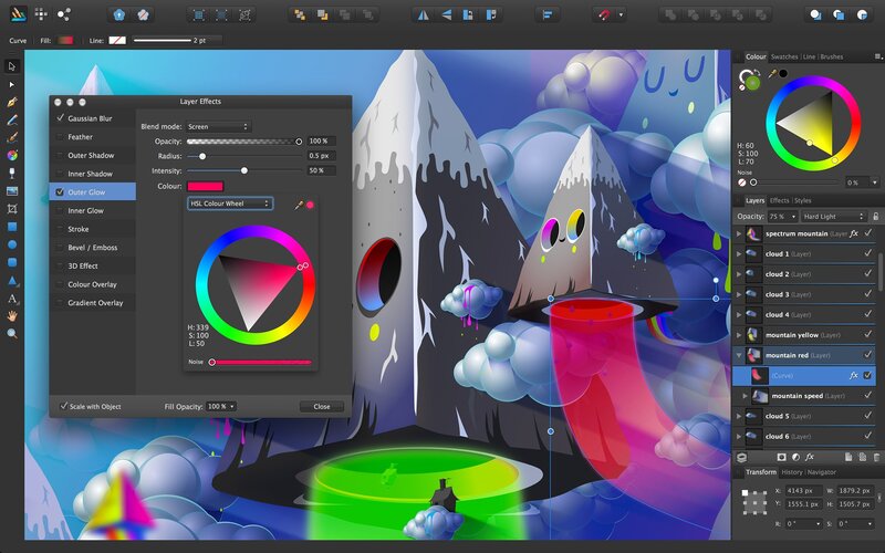 Giao diện của Affinity Designer 2020 