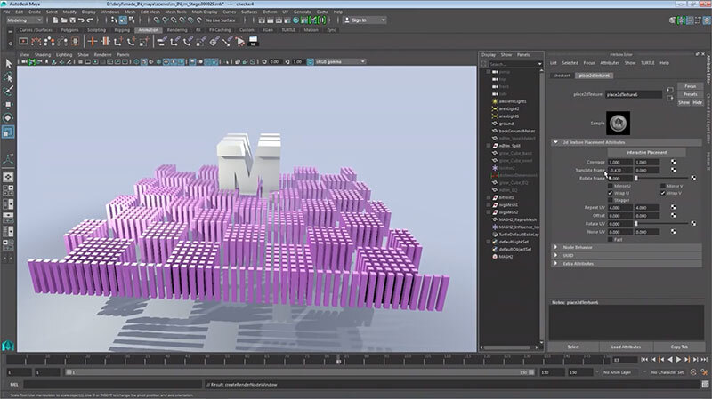 Giao diện của Autodesk Maya 2020