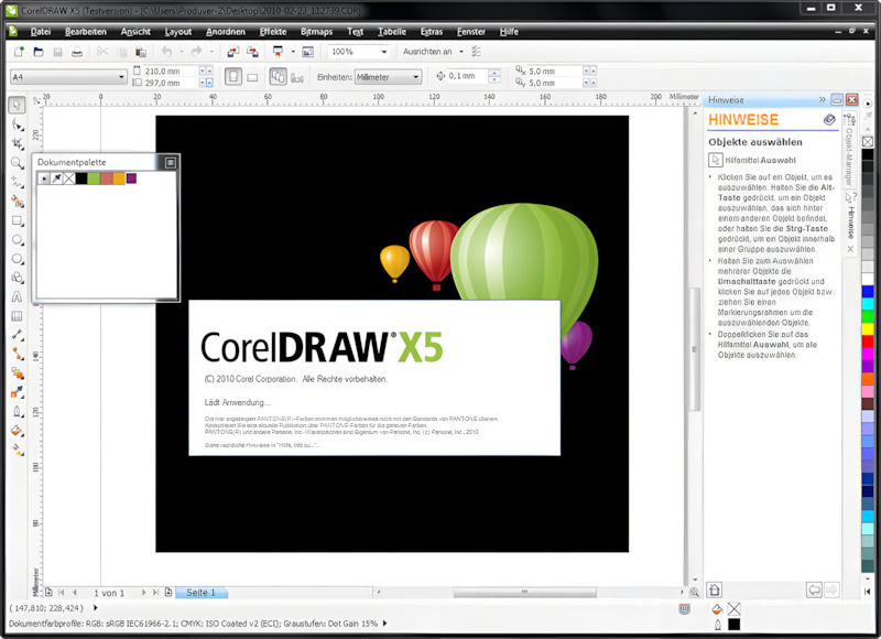 Giao diện của Corel Draw X5