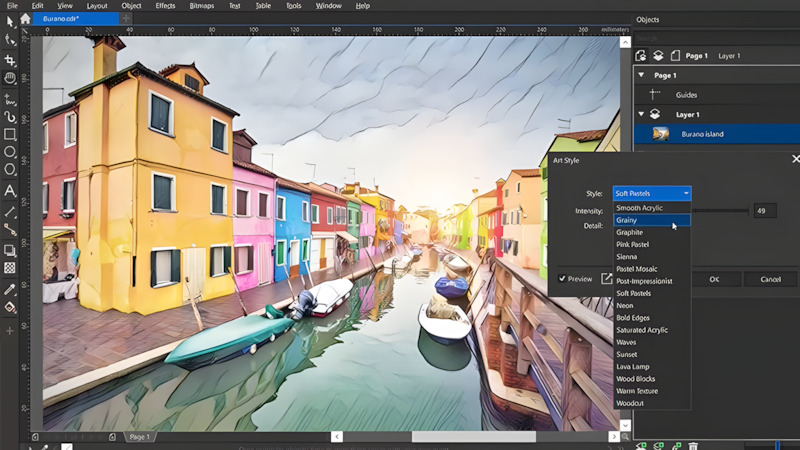 Giao diện của Corel Draw X8