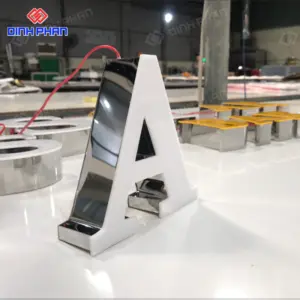 Chữ inox dán mica