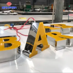 Chữ inox dán mica