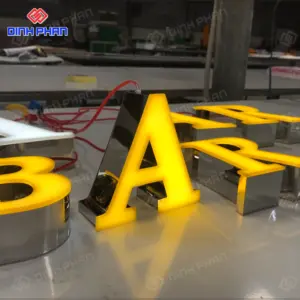 Chữ inox dán mica