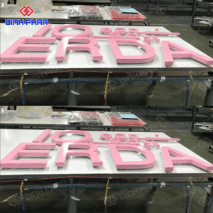 Địa chỉ gia công, làm bảng hiệu chữ inox hồng uy tín, chất lượng