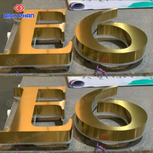 Chữ inox không viền